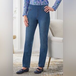 Chadwick’s Denim Pull On Straight Leg Jeans Womens Size 4